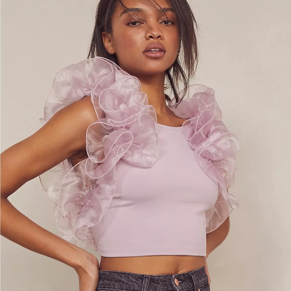 Free People House Party Crop in Lilac Fog